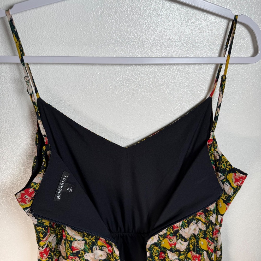 J.Crew Floral Maxi Dress 14 Black Multi Tiered Boho Cottagecore Garden Party Sun - Picture 5 of 11